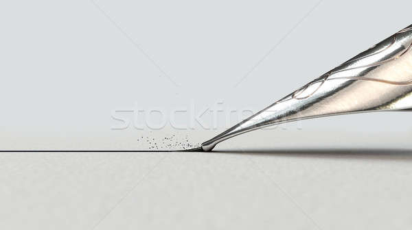 Stock photo: Fountain Pen Drawing Line