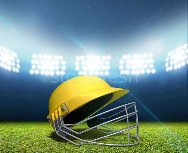 Cricket Stadium And Helmet Stock photo © albund
