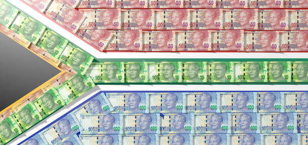 South African Rand Notes Flag  Stock photo © albund