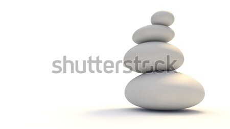 Witte zen stenen vier satijn Stockfoto © albund