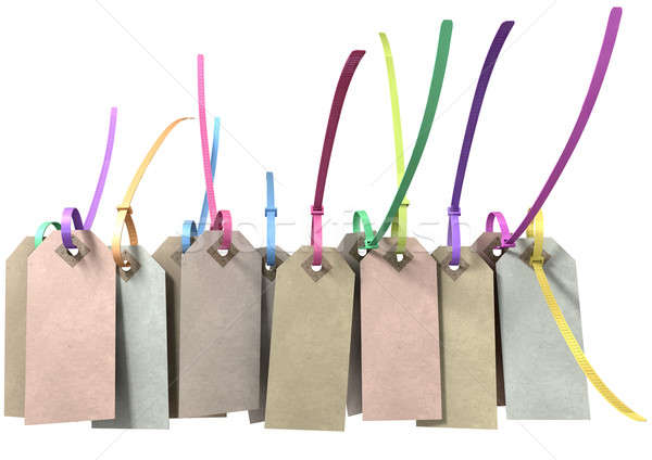 Paper Tag And Colourful Zip Tie Collection Stock photo © albund