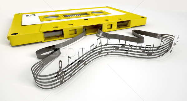 Cassette Tape And Musical Notes Concept Stock photo © albund