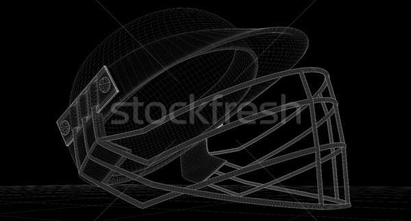 Cricket casco wireframe regolare grill Foto d'archivio © albund