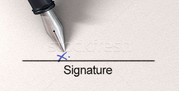 Signature X And Fountain Pen Stock photo © albund