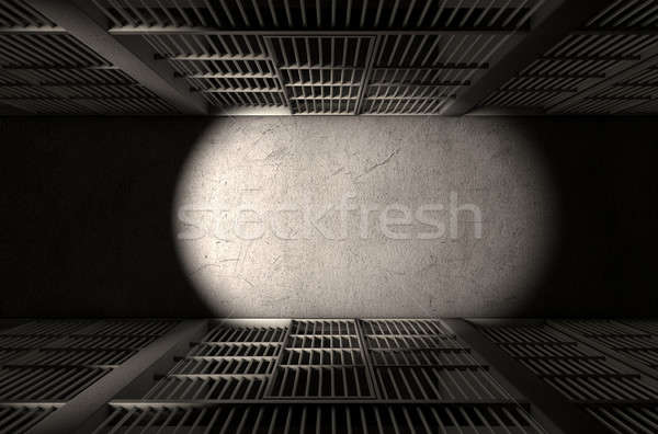 Börtöncella folyosó felső közvetlen kilátás csetepaté Stock fotó © albund