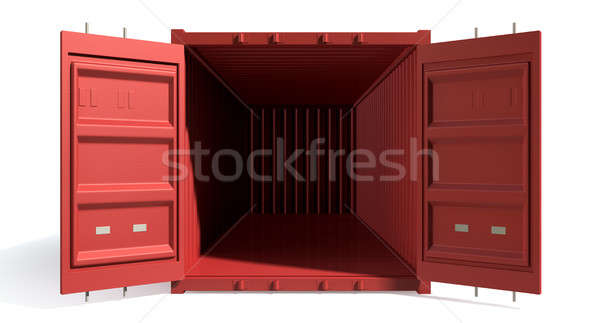 Stock photo: Shipping Container Red Open Empty