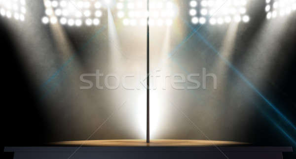 Sztriptíztáncos pólus izolált színpad tömb fény Stock fotó © albund