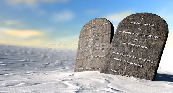 Ten Commandments Standing In The Desert Stock photo © albund