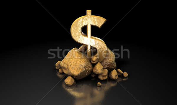 Altın dolar işareti toplama yukarı parlak dolar Stok fotoğraf © albund