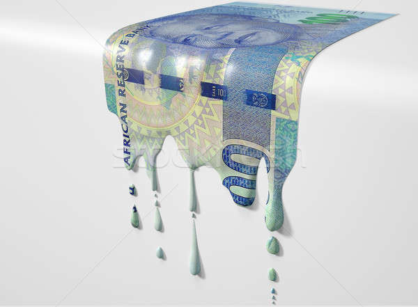 South African Rand Melting Dripping Banknote Stock photo © albund