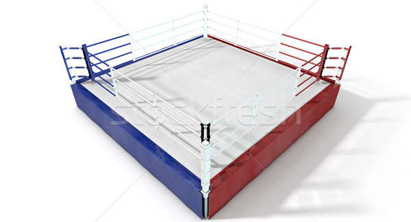 Boxing anello moderno isolato rendering 3d blu Foto d'archivio © albund