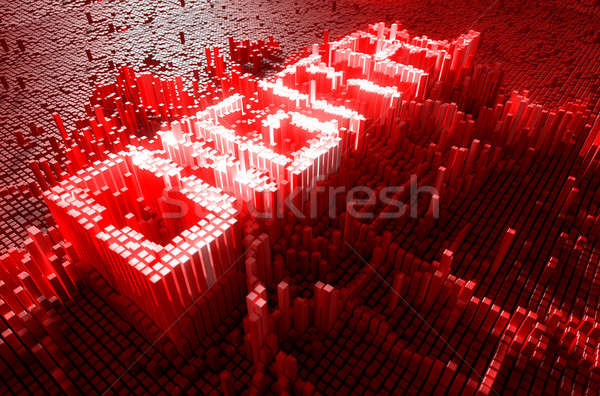 Pixel digitale rendering 3d microscopica primo piano piccolo Foto d'archivio © albund