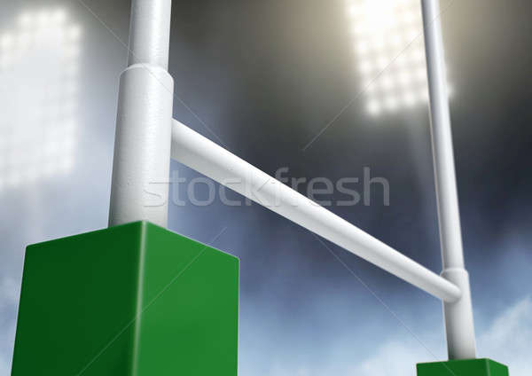 Rugby Posts Stadium Night Stock photo © albund