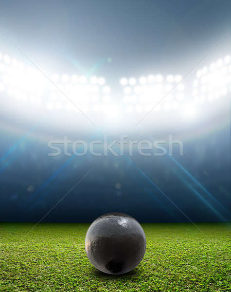 Shotput Ball In Generic Floodlit Stadium Stock photo © albund