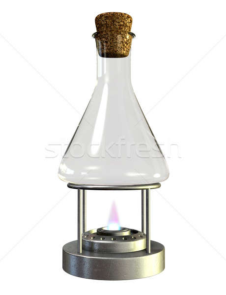 Stock photo: Bunsen Burner And Glass Jar