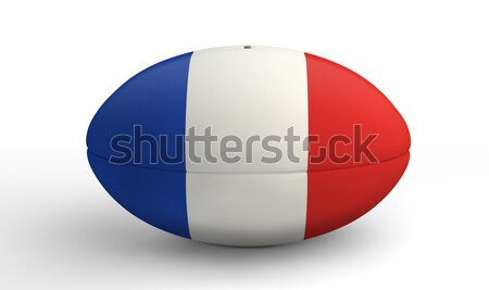 フランス語 ラグビーボール 白 色 フラグ ストックフォト © albund