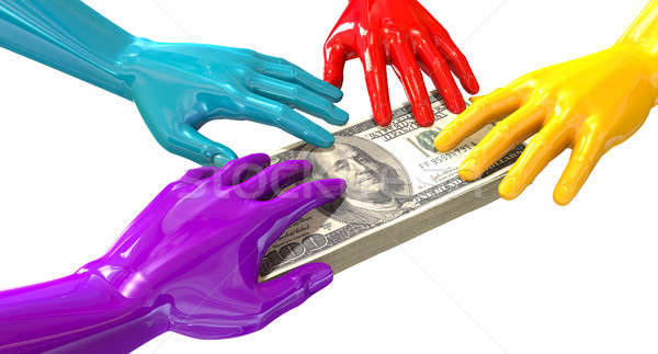 Hands Colorful Grabbing At US Dollars Stock photo © albund
