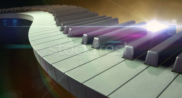 Moody Curvy Piano Keys Stock photo © albund