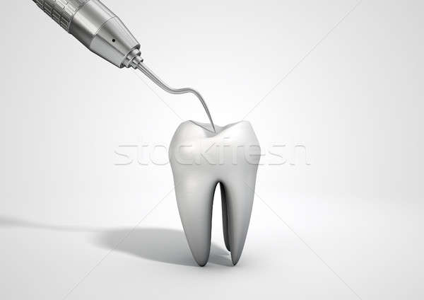 Dentists Probe Hook And Tooth Stock photo © albund