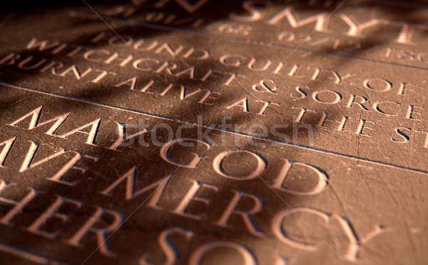 Gravestone Of Burnt Witch Stock photo © albund