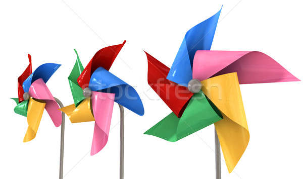 Colorful Pinwheels Isolated Stock photo © albund