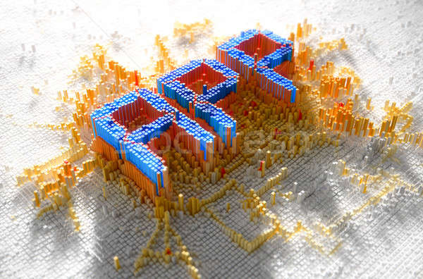 Pixel app rendering 3d microscopica primo piano piccolo Foto d'archivio © albund