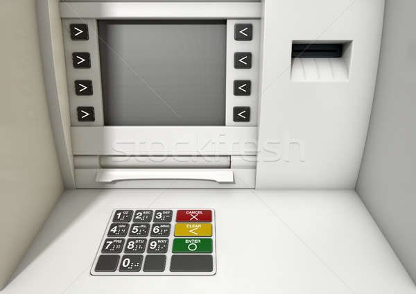 Bankautomata homlokzat közelkép kilátás általános képernyő Stock fotó © albund