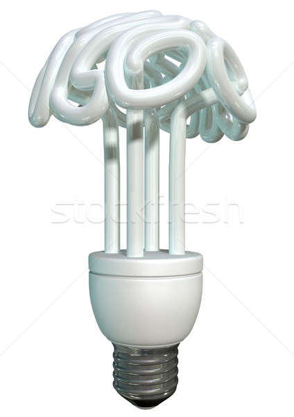 Brain Flourescent Light Bulb Stock photo © albund