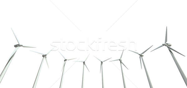 Turbina eólica regular isolado branco Foto stock © albund