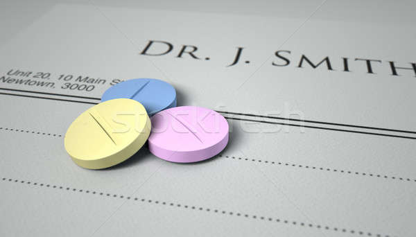 Doctors Prescription And Pills Stock photo © albund
