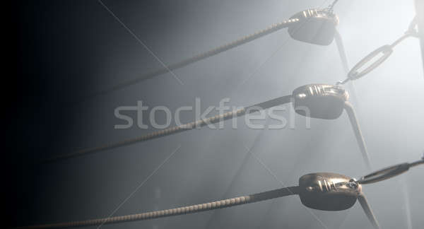 Vintage Boxing Ring Spotlit Corner Stock photo © albund