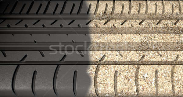 Tyre Tread Morphing To Ground Stock photo © albund