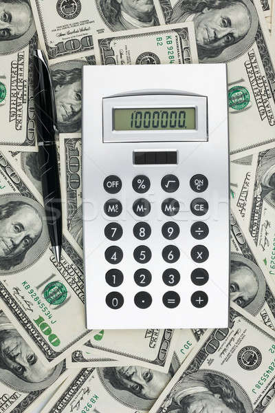 Calculator pen dollar business achtergrond financieren Stockfoto © alekleks