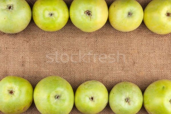 Green  apples lie on sackcloth Stock photo © alekleks
