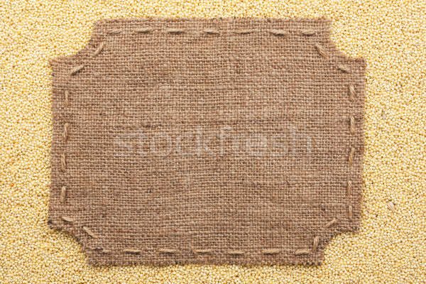 Figured frame with burlap and stitches with  place for your text Stock photo © alekleks