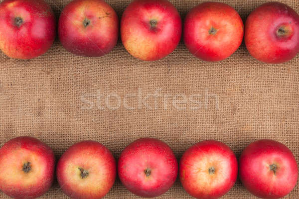 red apples lie on sackcloth Stock photo © alekleks