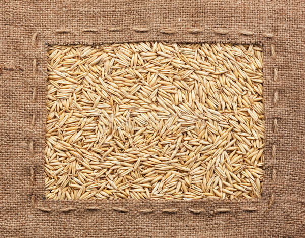 Frame made of burlap with oats Stock photo © alekleks
