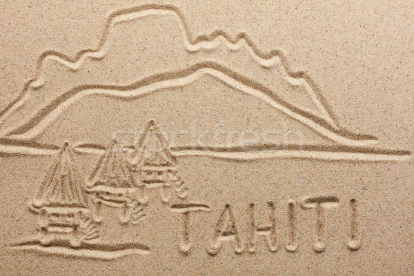 Tahiti manoscritto sabbia acqua texture natura Foto d'archivio © alekleks