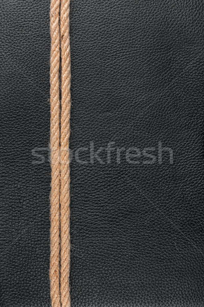 Rope lies on natural leather Stock photo © alekleks