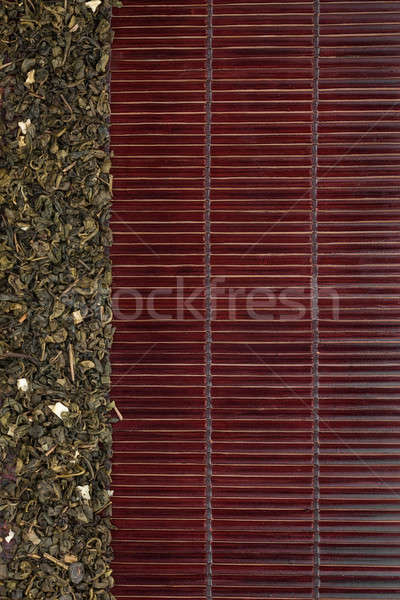 Kurutulmuş yeşil çay karanlık bambu uzay metin Stok fotoğraf © alekleks