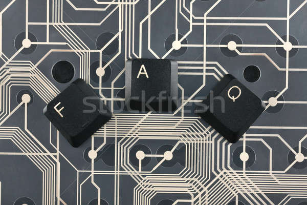 Klawiatury klucze na zewnątrz słowo faq komputera Zdjęcia stock © alekleks