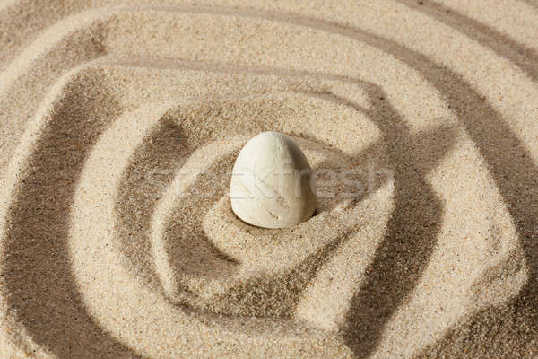 Stock photo: White stone sticking out of the sand