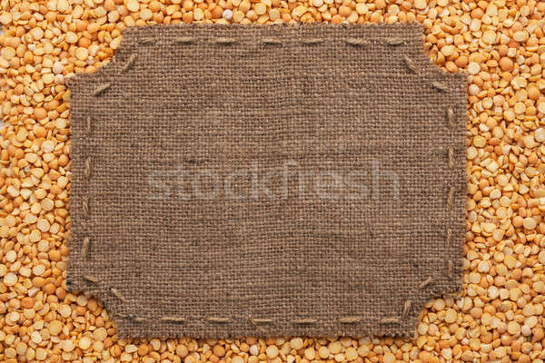 Figured frame with burlap and stitches with  place for your text Stock photo © alekleks