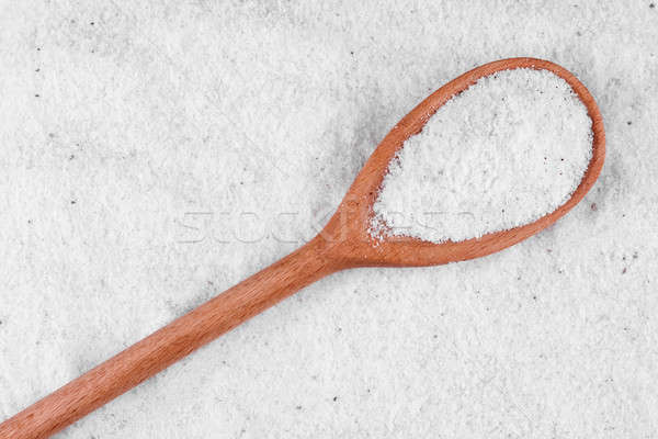 Rock salt in a wooden spoon  Stock photo © alekleks