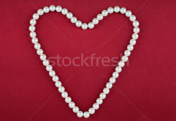 Symbolique coeur perles rouge tissu design [[stock_photo]] © alekleks