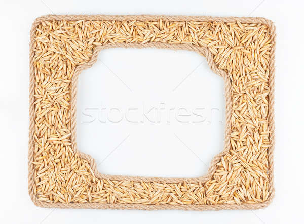 Two frames of the rope with oats  grain on a white background Stock photo © alekleks