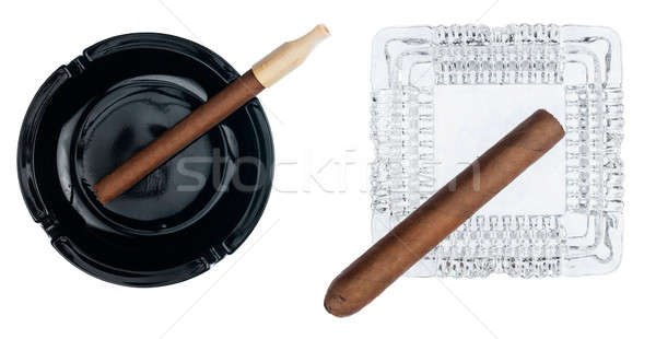 Two ashtray with cigars Stock photo © alekleks