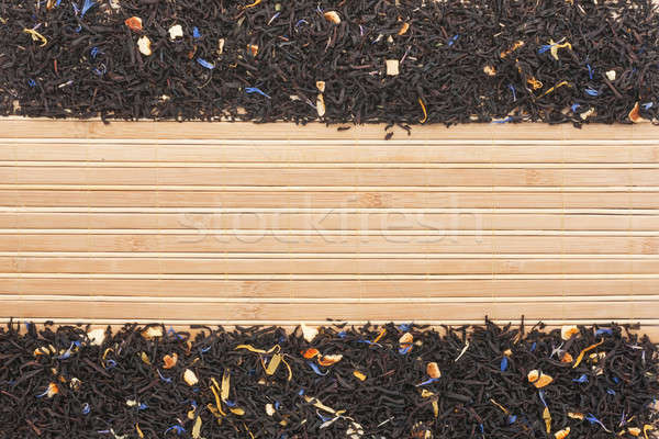 Black tea   on  a   bamboo  mat Stock photo © alekleks