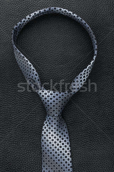 Men's tie lies on the natural leather Stock photo © alekleks