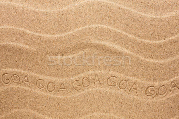 Zdjęcia stock: Goa · napis · falisty · piasku · plaży · tekstury